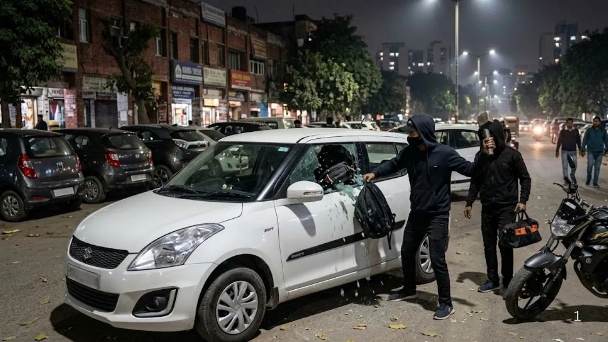 गौड़ सिटी सेंटर चौराहे पर सक्रिय हुआ गाड़ी का शीशा तोड़कर चोरी करने वाला गिरोह, एक दिन में दो वारदातें